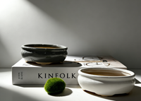 Mini pots de bonsaï chinois Zen en gros - Petits pots en céramique bicolores pour la décoration de micro bonsaï de bureau intérieur