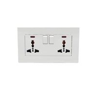 BENDI C65 Enchufe de Pared Universal de 3 Pines con Marco Mate, Panel de PC Ignífugo, IP22, 250V, CE, UKCA, RoHS para Hogar y Oficina