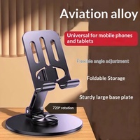 Support de téléphone rotatif 720° tout en métal, support de tablette universel pour bureau avec logo, pliable, stabilisation d'image