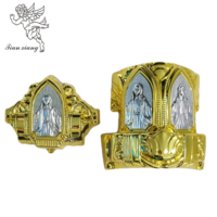 Juego de Esquinas para Ataúd con la Virgen María, Adornos de la Virgen, Accesorios Religiosos Elegantes para Funerales y Entierros, Disponibles en Stock