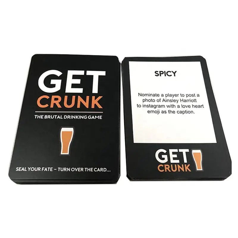 고품질 제조 업체 종이 인쇄 섹스 마시는 갑판 커플 파티 위치 무역 블랙 사용자 정의 카드 게임 성인