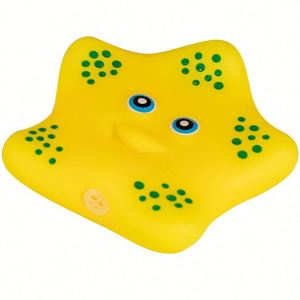 Jouet de bain pour bébé en forme personnalisée, mélange de jouets aquatiques à presser et à faire couiner, pour garçons et filles, avec son, anti-stress, canard jaune flottant dans l'eau - Product Image 5