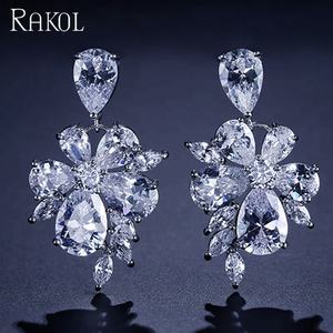 RAKOL EP077 Statement Women's <b>Crystal</b> <b>Earrings</b> 2021 - Product Image 1