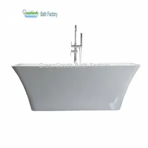 Lubuk — baignoire rectangulaire en acrylique, autoportante, taille 70 pouces, sur pied, bon marché