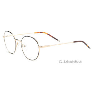クラシックヴィンテージゴールドメタル眼鏡フレームスリムデザイン男性と女性用2トーン狭い寺院光学眼鏡 - Product Image 4