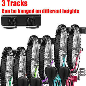 JH-Mech-Support mural peu encombrant pour vélo, pouvant contenir jusqu'à 300lb, 6 crochets verticaux pour vélo, solution de rangement murale pour porte-vélo - Product Image 5