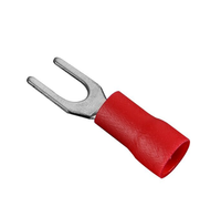 Borne à sertir en laiton SV, type fourche U 3.5-6, gaine isolante en PVC, cosses nues isolées, cosses de câble, cinq couleurs