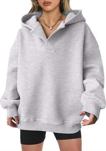 เสื้อสเวตเชิ้ตผู้หญิงคอวีทรงโอเวอร์ไซส์ ผ้าฟลีซ แขนยาว สไตล์พูลโอเวอร์ เสื้อผ้าแฟชั่นฤดูใบไม้ร่วงปี 2025 ชุดฮู้ดดี้สั่งทำพิเศษสำหรับผู้หญิง - Product Image 3