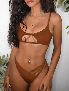 <span class=keywords><strong>Zaful</strong></span> Criss รูปดาว Keyhole smocked String BIKINI ชุดว่ายน้ำ - Product Image 1
