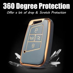 Housse de clé pour Volkswagen avec porte-clés, étui de clé en TPU compatible avec VW SEL GLI Passat Arteon, protection de démarrage à distance - Product Image 6