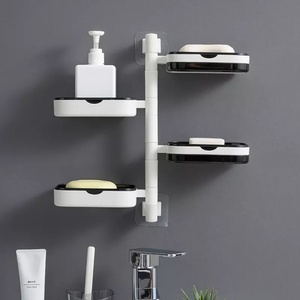 Rotatable Drainage Soap Box Soap Dish for a <b>Bathroom</b> Travel Wall Soap Holder Bath Gadgets Storage Rack <b>Bathroom</b> <b>Accessories</b> Sets - Product Image 1