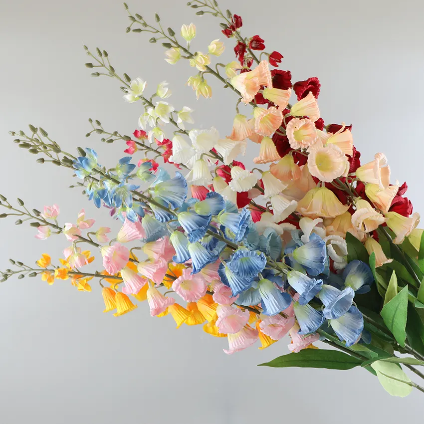 日本の手作りシルクサテン生地花フクシアシルク花家の装飾高級花瓶花