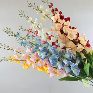 Fleurs en satin de soie japonaise faites à la main, fleurs en soie fuchsia, décoration de maison, vase de luxe, fleurs