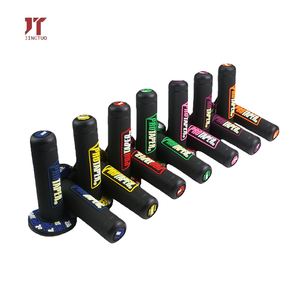 Poignées universelles de haute qualité, fond noir, multicolores, PRO, antidérapantes, en caoutchouc, pour vélo, scooter, vélo électrique, moto, guidon - Product Image 1