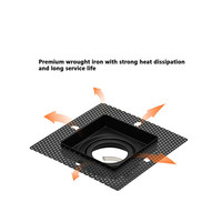 Cuadrado empotrado negro ajustable techo Downlight titular GU10 Socket o MR16 Base LED focos