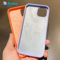 Coque de téléphone IExplore en silicone liquide couleur bonbon avec doublure en microfibre douce au toucher pour iPhone 15 Pro Max 15 Ultra