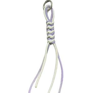 Porte-clés en cuir tressé fait main, cordon simple de 3 mm, lanière pour téléphone portable, pendentif nœud diamant, accessoire de bijouterie DIY - Product Image 3