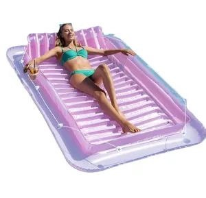 Flotadores de piscina inflable para adultos y niños, bañera de bronceado con almohada inflable para jardín al aire libre familiar