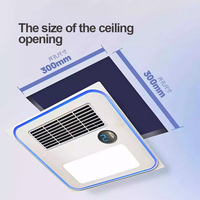 Ventilateur de Plafond 4-en-1 pour Salle de Bain avec Lumière et Chauffage, Ventilateur Domestique pour Ventilation, Chauffage et Séchage Rapide, Télécommande Incluse