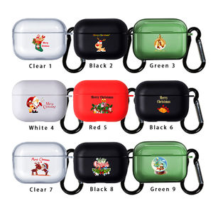 Cubierta de teléfono de PC a prueba de golpes suave impresa en 3D de Navidad de lujo para AirPods Pro 2 Protección transparente con embalaje de muestra gratis - Product Image 1