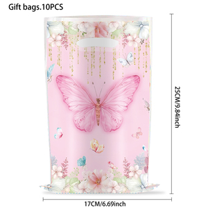 Wholesale Butterfly <strong>Party</strong> <strong>Decorations</strong> Girls <strong>18th</strong> <strong>Birthday</strong> Supplies Gift Bags Candy Boxes Disposable Tableware Set - Product Image 2