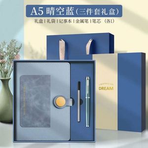 Customizable Creative PU Leather Business Journal Diary Portable Paper Cover Promotional Silk Screen Printed Notebook Gift Sets - Product Image 5