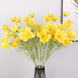 Qihao Four Forked Cosmos Artificial <b>Flower</b> 83cm <b>Silk</b> <b>Flower</b> High Simulation Wedding Home Decor Photography Props - Product Image 3