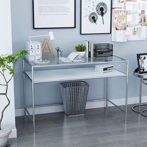 High-End Single <b>Nail</b> Art <b>Table</b> Modern Light Luxury Design with Chair Set Made of Stainless Steel Frame - Product Image 4