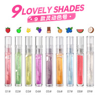 Verdant Mirelle Gloss à lèvres hydratant transparent effet miroir brillant parfumé aux fruits 5g avec logo personnalisé, 9 teintes