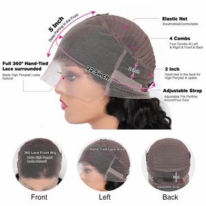 Perruque en cheveux humains brésiliens Remy sans colle, lisse et soyeux, avec cheveux de bébé, transparente, pour femmes noires, vente en gros HD 360 Full - Product Image 5