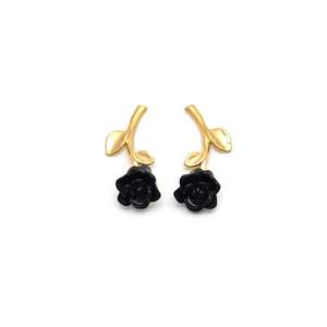 Boucles d'oreilles tendance en acier inoxydable 316L plaqué or rose noir, durables et résistantes - Product Image 1