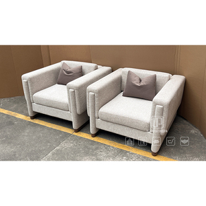 Conjunto de Muebles de Tela Blanca para Sala de Estar u Oficina, Diseño Moderno y Elegante, Modelo Cuadrado Individual 01 - Product Image 1