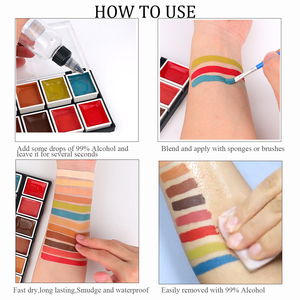 Paleta <span class=keywords><strong>de</strong></span> Maquillaje <span class=keywords><strong>Zombie</strong></span> Activada por Alcohol, Paleta <span class=keywords><strong>de</strong></span> Maquillaje Negra Activada por Alcohol, Maquillaje SFX Activado por Alcohol - Product Image 6