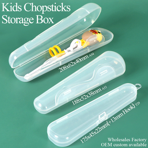 SUNSHING <b>Kids</b> Training Chopsticks <b>Box</b> Silicone Infant Spoon Holder Custom PP Cutlery <b>Storage</b> Container Baby Utensils Travel Case - Product Image 1