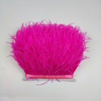 Frange de plumes d'autruche double couche de 15-18 cm en gros, accessoires DIY pour poignets de robes et ourlets de jupes de danse latine
