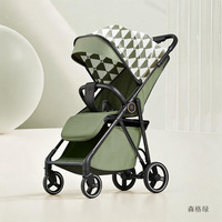Poussette bébé en fibre de carbone, pliage facile, quatre roues, absorption des chocs, sérigraphie, position assise et allongée, systèmes de voyage portables, 20 kg