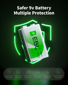 Paquete de Baterías EBL NIMH de 280 mAh, Baterías Recargables NIMH de 9 V 6F22 para Micrófonos - Product Image 4