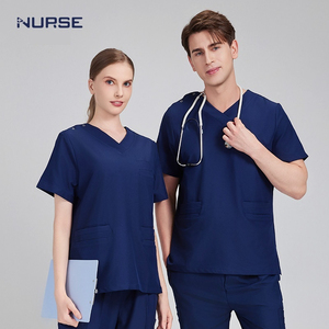 H & U mejor calidad médicos y enfermeras mujeres hombres transpirable algodón poliéster enfermería uniformes conjuntos médico Scrub Hospital uniformes - Product Image 4