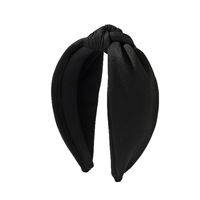 Bandeau noué uni en gros, bandeau large en tissu à nœud pour filles, bandeau simple et élégant pour femmes, accessoires pour cheveux