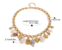 2025 nouvelle mode en acier inoxydable plaqué or 18 carats collier breloque perle d'eau douce bijoux de plage pour les femmes
