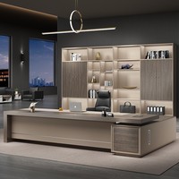 Escritorio BOSS DESK Moderno en Forma de L, Modular, Ejecutivo, con Cajón para Archivos, Color Teca, Uso Comercial