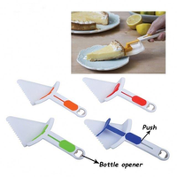 Couteau à pizza en plastique avec ouvre-bouteille, outil de cuisine durable, option de logo personnalisé