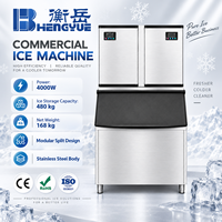 Machines à glaçons avec réfrigérant R404A pour bars et clubs, production de glaçons en cubes, épaisseur de glace réglable et alerte de manque d'eau