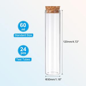 Flacons à vœux suspendus 100 pièces 0,5 ml-100 ml Bouteilles en verre transparent avec bouchon en liège Sérigraphie Personnalisable Couleurs personnalisées Cosmétique - Product Image 2
