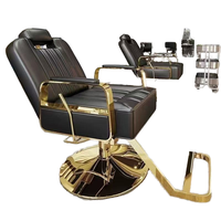 Fauteuil de barbier inclinable et rotatif en cuir, ergonomique, rotation à 360 degrés, réglable en hauteur, pour salon de coiffure