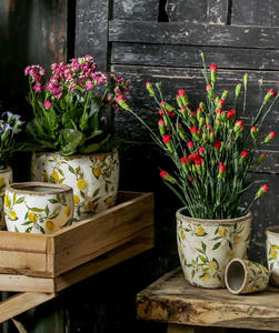 <span class=keywords><strong>Pot</strong></span> <span class=keywords><strong>de</strong></span> <span class=keywords><strong>fleurs</strong></span> en céramique nordique vintage, jardin <span class=keywords><strong>extérieur</strong></span> créatif hydroponique taille succulente paille verte cuivre argent herbe - Product Image 5