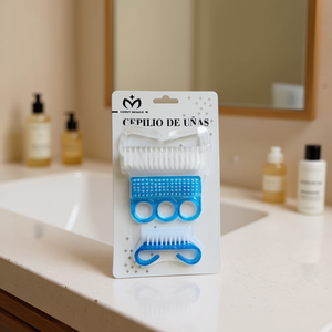Cepillo De Unas Nail Brush 3Pc Set With Suction Cup For Manicure Care - Product Image 3