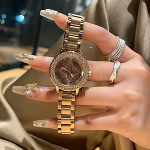 <span class=keywords><strong>Montre</strong></span>-bracelet pour <span class=keywords><strong>femme</strong></span> en acier inoxydable avec cadran numérique en diamant de marque tendance, boîtier de 10 mm, <span class=keywords><strong>aiguille</strong></span> luminescente, bracelet en cuir véritable - Product Image 3