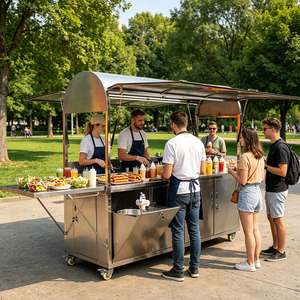 Custom Street Mini Food Trailer Hot Dog Food Trailer Burger French Fries Food Truck Trailer - Product Image 1