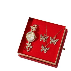 Coffret cadeau créatif pour la fête des mères, boucles d'oreilles en or, collier, montre à quartz, pour maman, petite amie, Saint-Valentin - Product Image 4